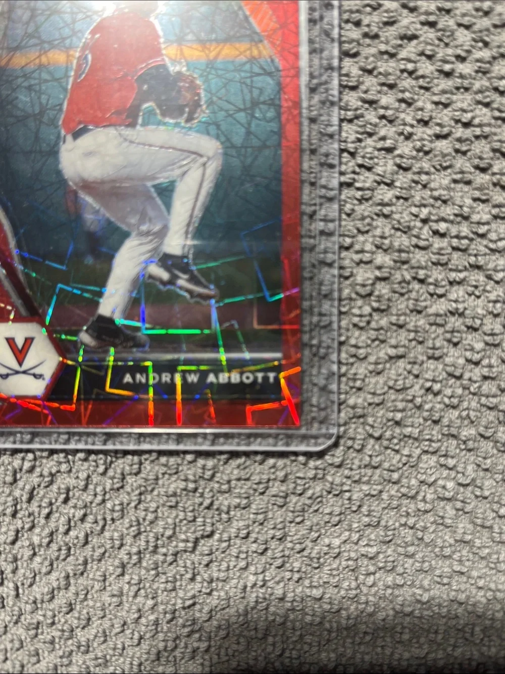 2021 Panini Prizm Draft Picks Andrew Abbott Red Hyper Velocity #PDP53